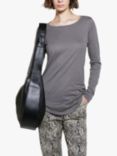 SISLEY Cotton Modal Long Sleeve Top, Grey