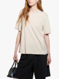 SISLEY Pleat Insert Cotton T-Shirt