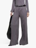 SISLEY Pleated Wide Leg Trousers, Grey