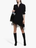 SISLEY Lace Shirt Dress, Black