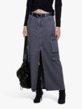 SISLEY Cargo Flap Denim Maxi Skirt