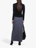 SISLEY Cargo Flap Denim Maxi Skirt