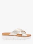 KG Kurt Geiger Rayna Leather Crossover Slider Sandals, Gold