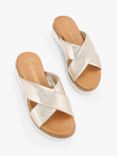 KG Kurt Geiger Rayna Leather Crossover Slider Sandals, Gold