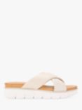 KG Kurt Geiger Rayna Leather Crossover Slider Sandals, Natural Putty