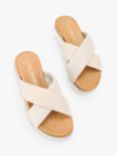 KG Kurt Geiger Rayna Leather Crossover Slider Sandals, Natural Putty