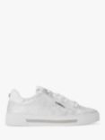 Carvela Diamond Leather Snake Effect Trainers, Silver