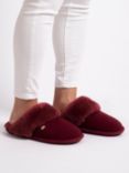 Just Sheepskin Duchess Mule Slippers, Burgundy