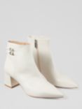 L.K.Bennett Missy Leather Ankle Boots, Cream