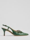 L.K.Bennett Caprice Leather Open Court Shoes, Jade