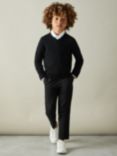 Reiss Kids' Earl Wool Jumper, Black