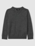 Reiss Kids' Earl Wool Jumper, Grey