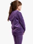 Lindex Kids' Velour Hoodie, Dark Lilac