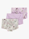 Lindex Kids' Woodland Animal Shortie Briefs, Pack of 3, Light Lilac