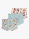 Lindex Kids' Cat Shortie Briefs, Pack of 3, Aqua/Cream/Multi