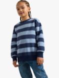 Lindex Kids' Stripe Sweatshirt, Dark Blue