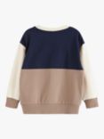 Lindex Kids' Organic Cotton Colour Block Crew Sweatshirt, Navy/Multi