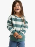 Lindex Kids' Stripe Sweatshirt, Dark Dusty Green