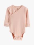 Lindex Baby Wrap Bodysuit, Light Dusty Pink