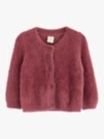 Lindex Baby Fluffy Cardigan, Dark Dusty Pink