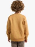 Lindex Kids' Cotton Blend Crew Neck Jumper, Light Brown