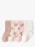 Lindex Baby Organic Cotton Romantic Ankle Socks, Pack of 4, Light Beige