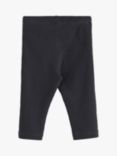 Lindex Baby Basic Ribbed Leggings, Dark Grey