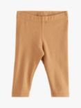 Lindex Baby Brushed Leggings, Dark Dusty Beige