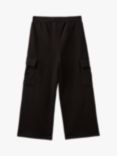 Benetton Kids' Wide Leg Cargo Trousers, Black