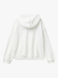 Benetton Kids' Logo Hoodie, Off White