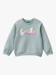 Benetton Kid's Smile Sweatshirt, Powder Blue