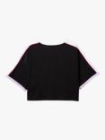 Benetton Kids' Heart Cropped T-Shirt, Black/Multi