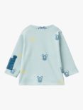 Benetton Baby Mouse Motif Long Sleeve T-Shirt, Sky Blue