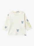 Benetton Baby Cotton Long Sleeve Top, White Cream