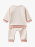 Benetton Baby Logo Stripe Detail Tracksuit, Pastel Pink