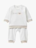 Benetton Baby Logo Stripe Detail Tracksuit, Off White