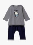 Benetton Baby Bunny Applique Top and Leggings Set, Blue