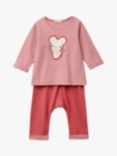 Benetton Baby Mouse Applique Top and Leggings Set, Antique Rose