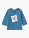 Benetton Baby Mouse Photo Long Sleeve T-Shirt, Night Blue