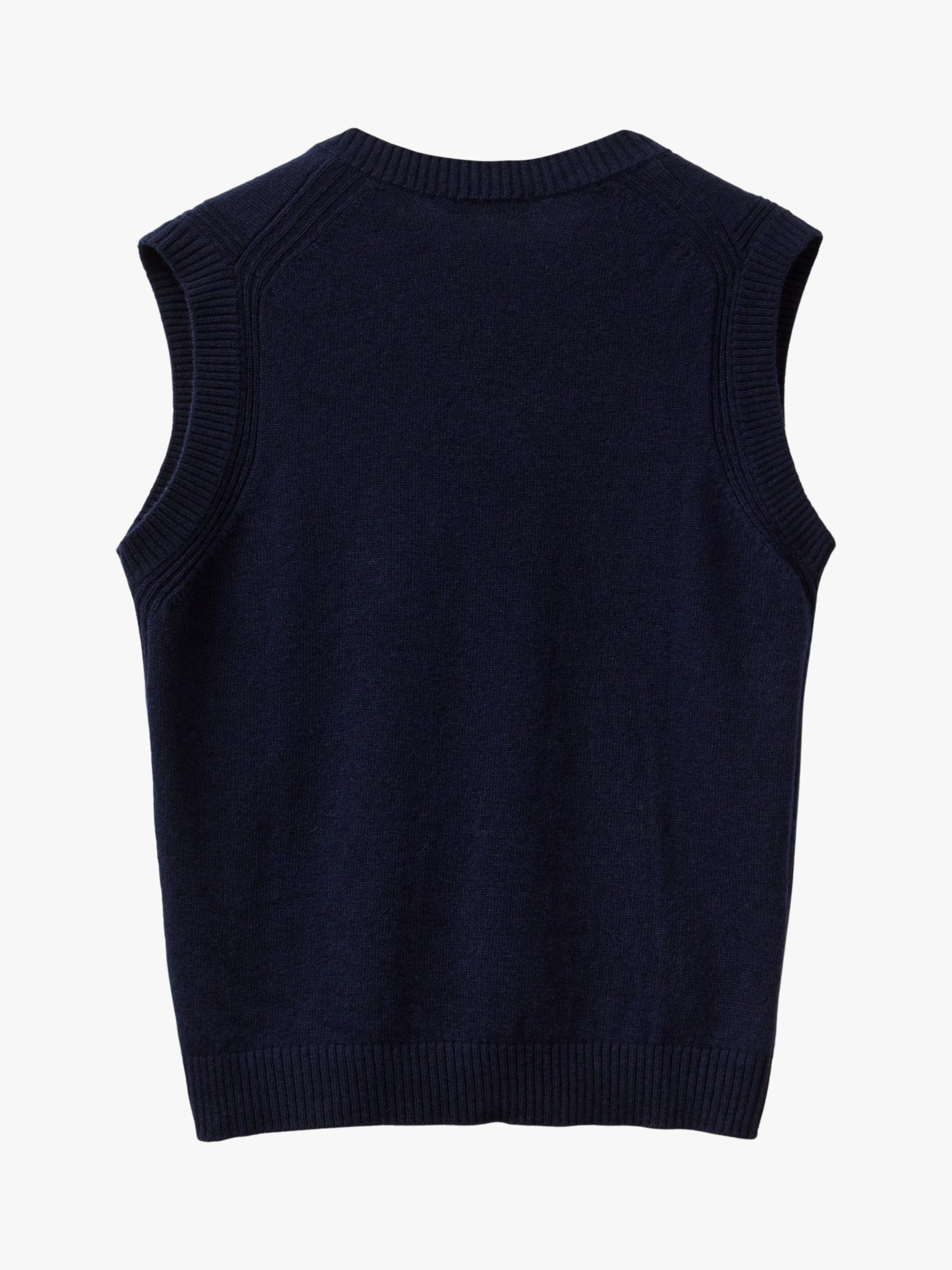 Kids' Wool and Cashmere Blend Knitted Vest, Night Blue