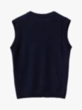 Benetton Kids' Wool and Cashmere Blend Knitted Vest, Night Blue