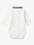 Benetton Baby Collar Button Placket Bodysuit, Offwhite