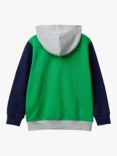 Benetton Kids' Colour Block Zipped Hoodie, Multi