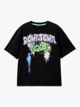 Benetton Kids' Graphic T-Shirt, Black