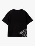 Benetton Kids' Graphic T-Shirt, Black