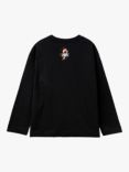 Benetton Kids' Long Sleeve T-Shirt, Black