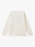 Benetton Kids' Long Sleeve T-Shirt, White Cream