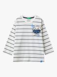 Benetton Kids' Stripe Long Sleeve T-Shirt, White Cream