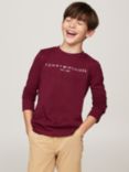 Tommy Hilfiger Kids' Essential Long Sleeve Tee, Deep Rouge