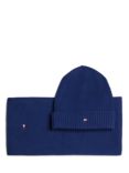 Tommy Hilfiger Kids' Beanie and Scarf Set, Blue Ink